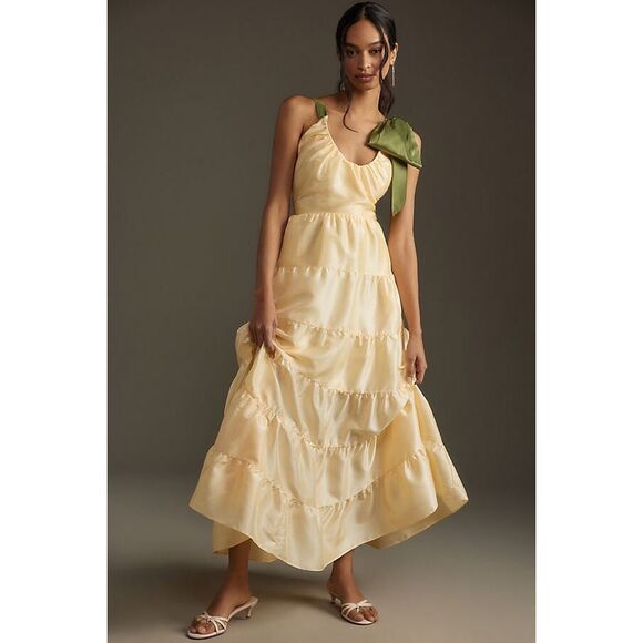 New Anthropologie Hutch Scoop-Neck Tiered Maxi Dress sz xL